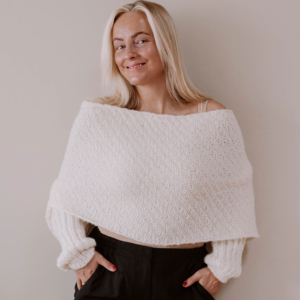 Whirlwind sweater scarf knitting pattern