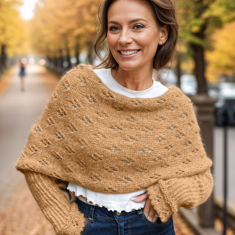 Eyelet sweater scarf