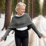 Dark grey Eyelet sweater scarf