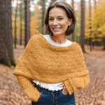 Eyelet sweaterscarves in ocheryellow