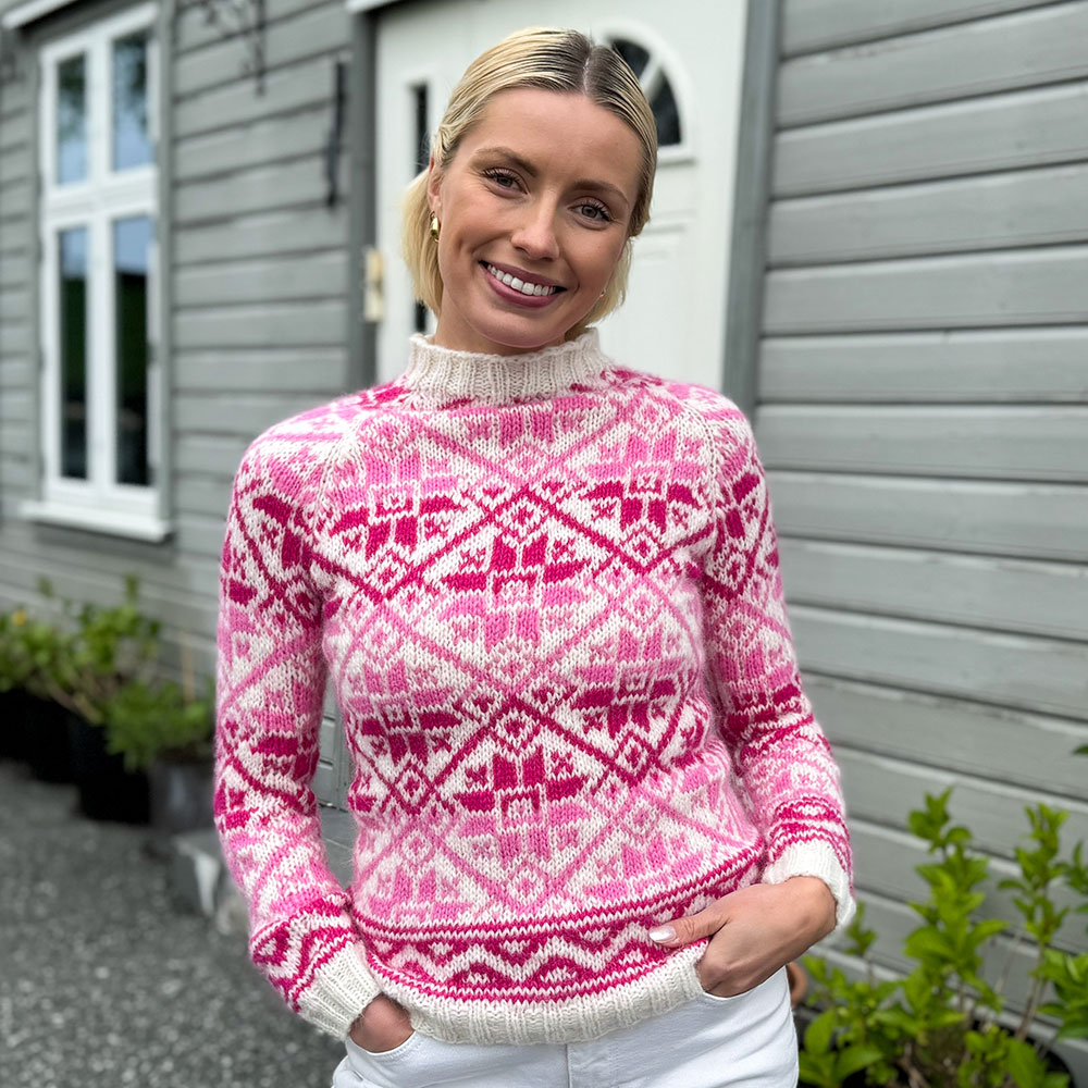 Nordic rose sweater knitting pattern