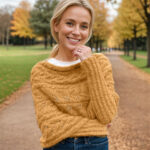 Mustard yellow Leafy sweater scarf