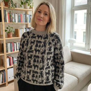 Crazy cat woman sweater knitting pattern